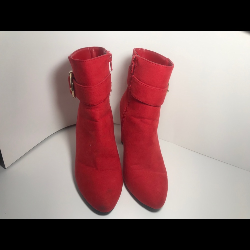 Red Ankle Booties - Picture 3 of 5
